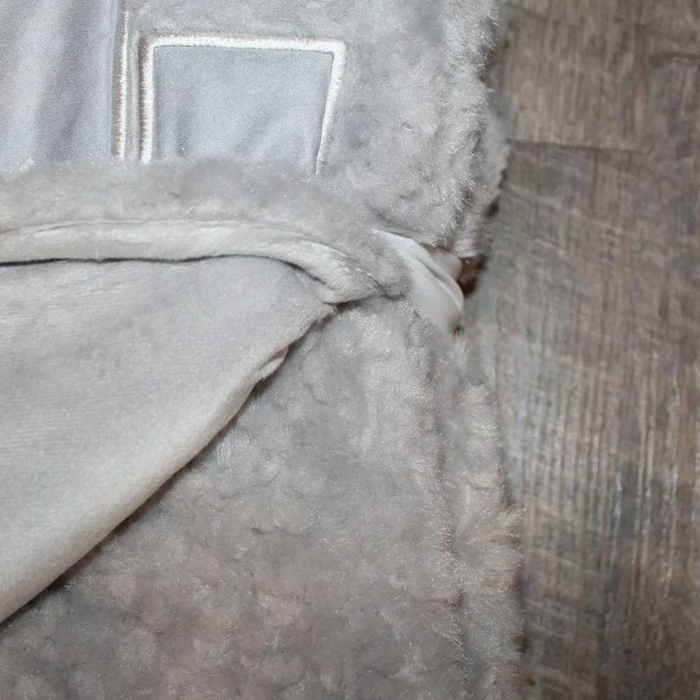 NWT UGG HOME SAWYER PLUSH 50 X 70 GRAY‎ LOGO THROW BLANKET